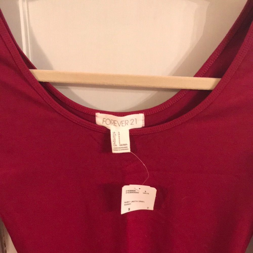 Forever 21 NWT Maroon Long Sleeve Shirt/Dress - Picture 4 of 7